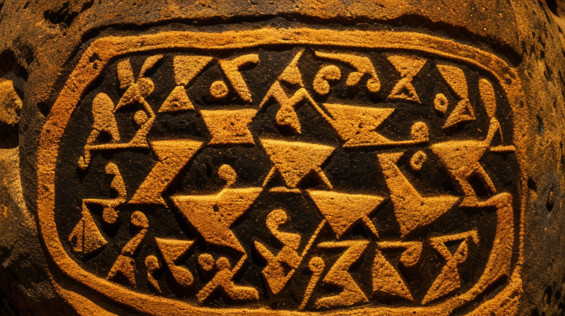 Indigenous american symbols and petroglyphs