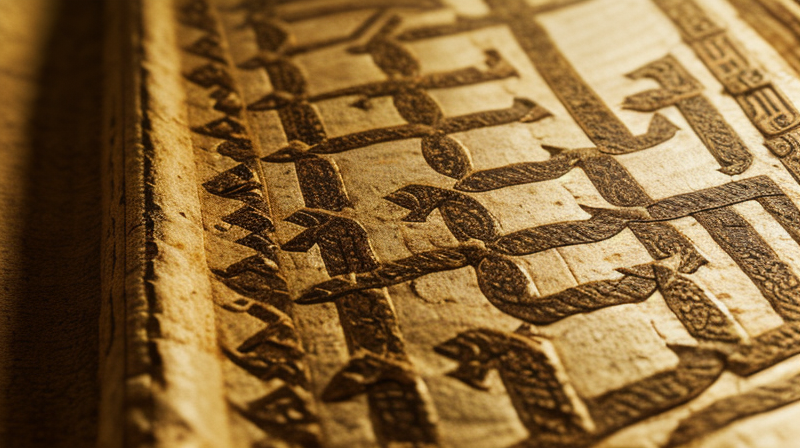 Ancient scroll with divine attributes